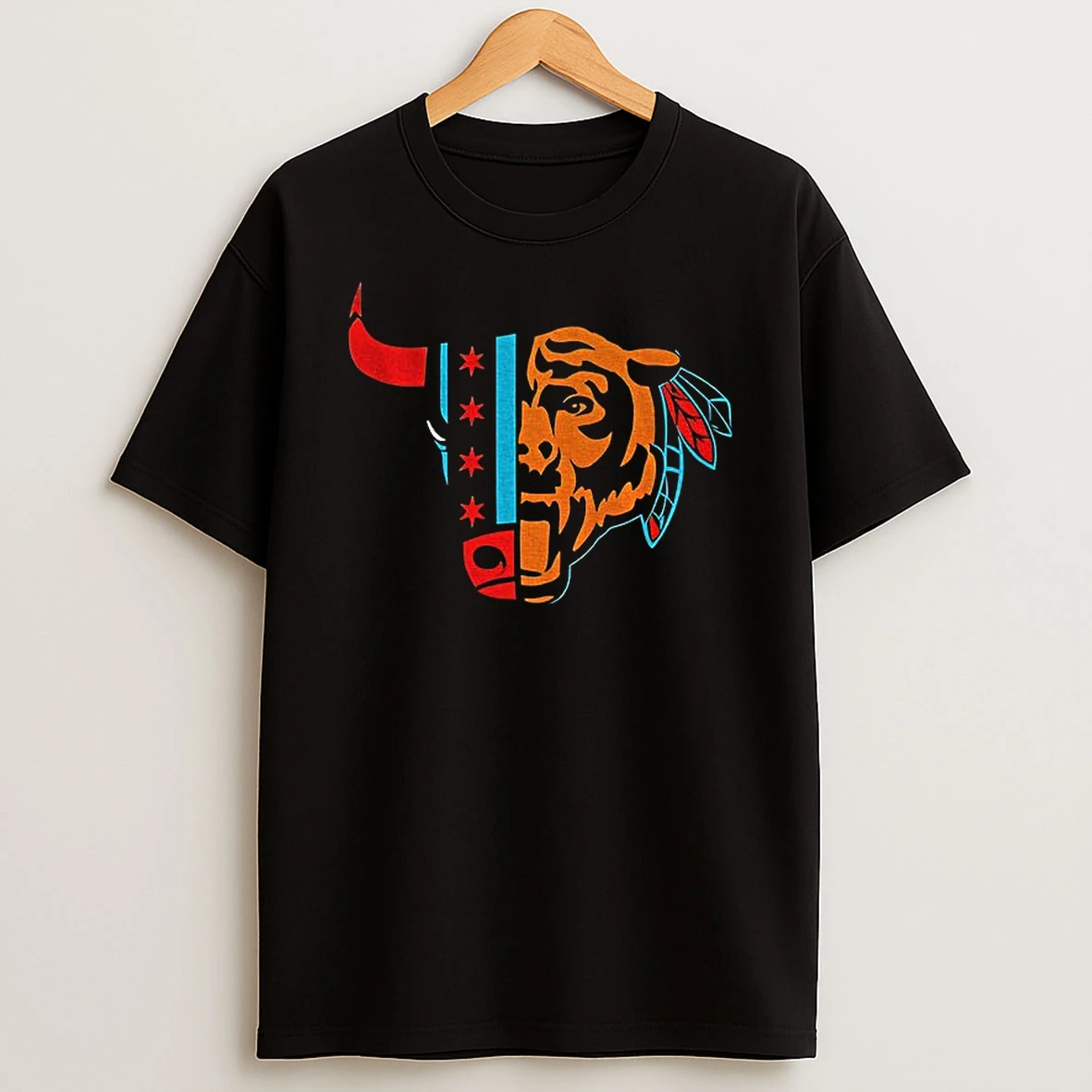 Bulls Bears Blackhawks Chicago Mashup Football Nfl 2025 T Shirt