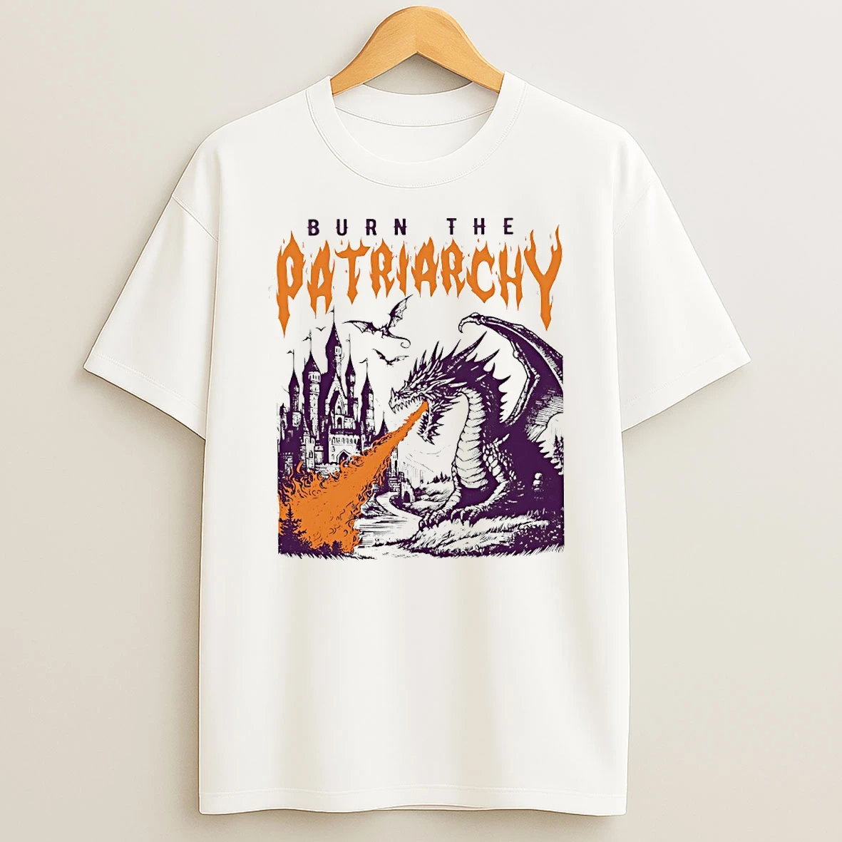 Burn The Patriarchy Dragon Circle T Shirt