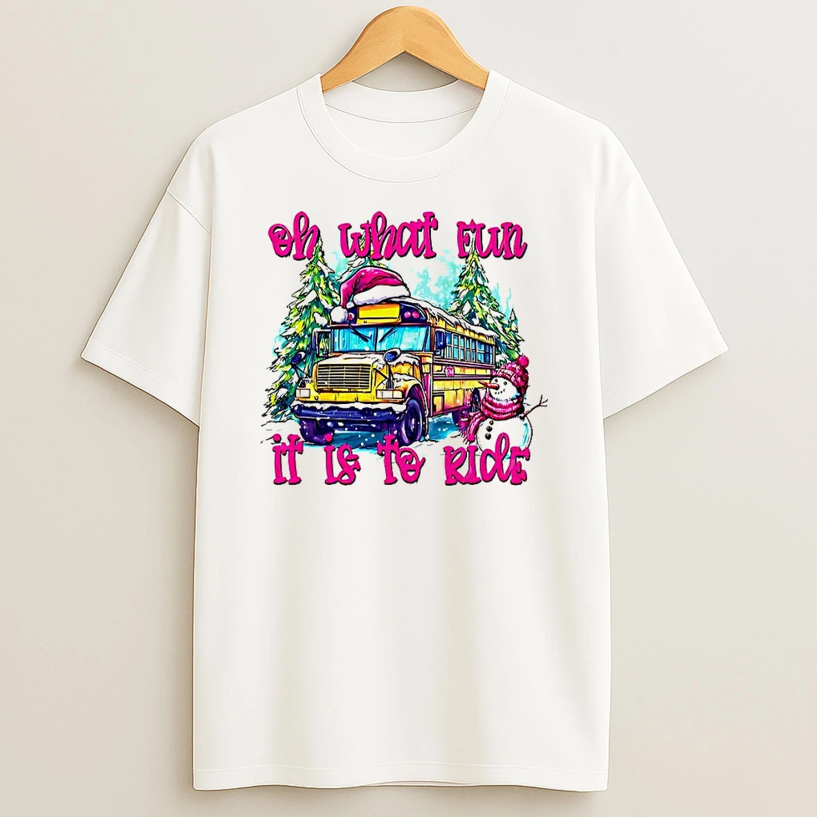 Bus School Oh What Fun It Is To Ride Christmas T Shirt