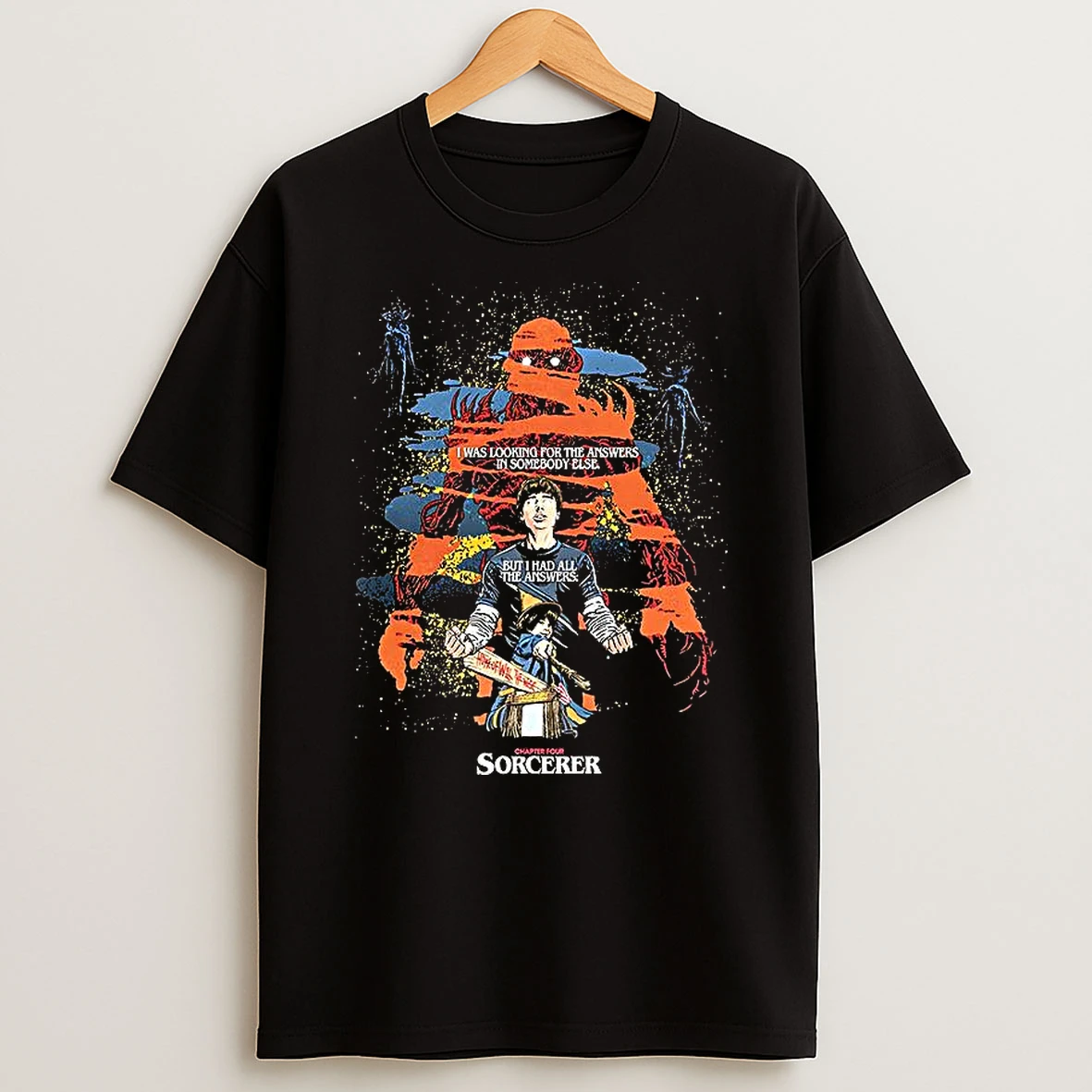 Butcher Billy Sorcerer Stranger Things Season 5 I Was Looking For The Answers In Somebody Else T Shirt
