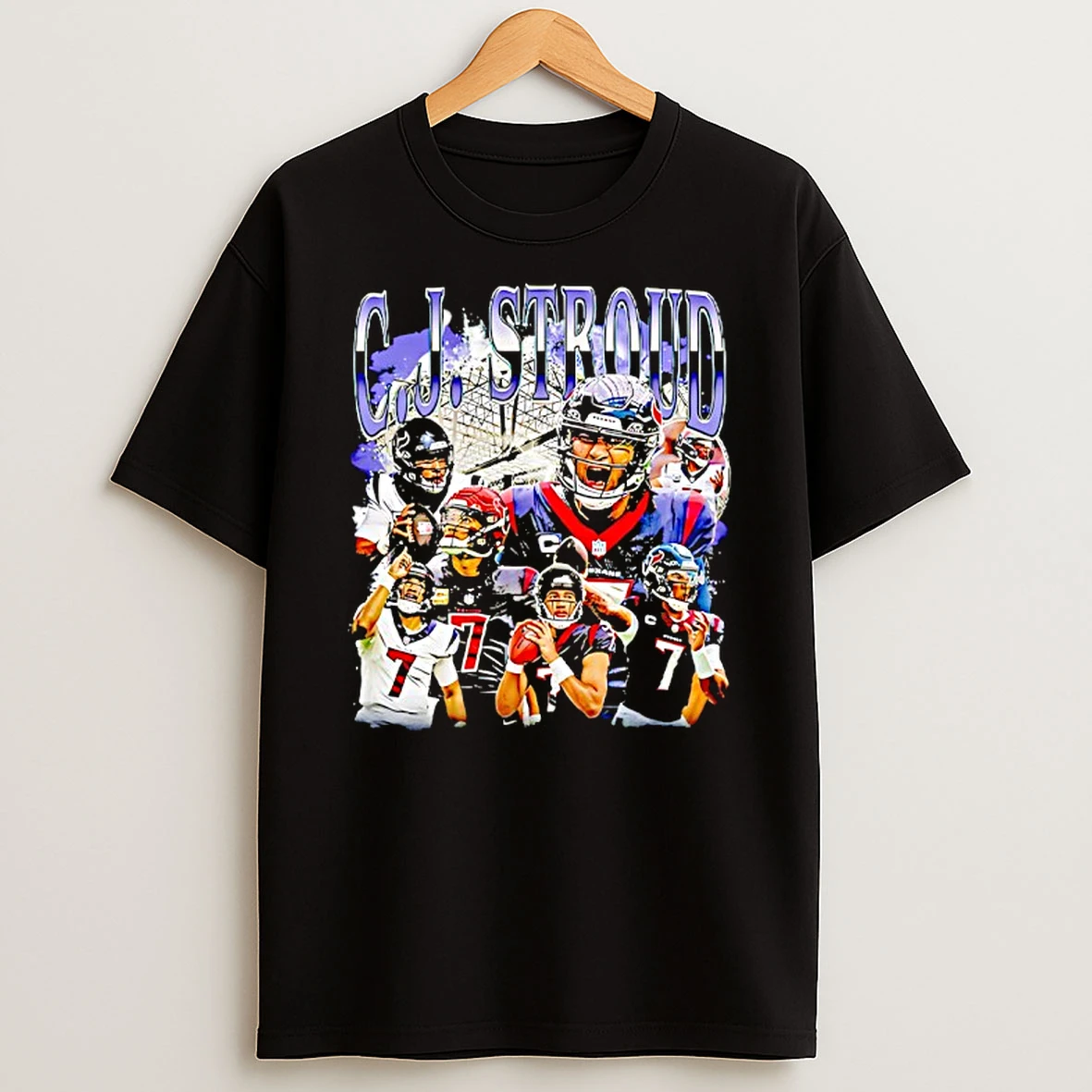 C J Stroud 7 Houston Texans Football Graphic T Shirt