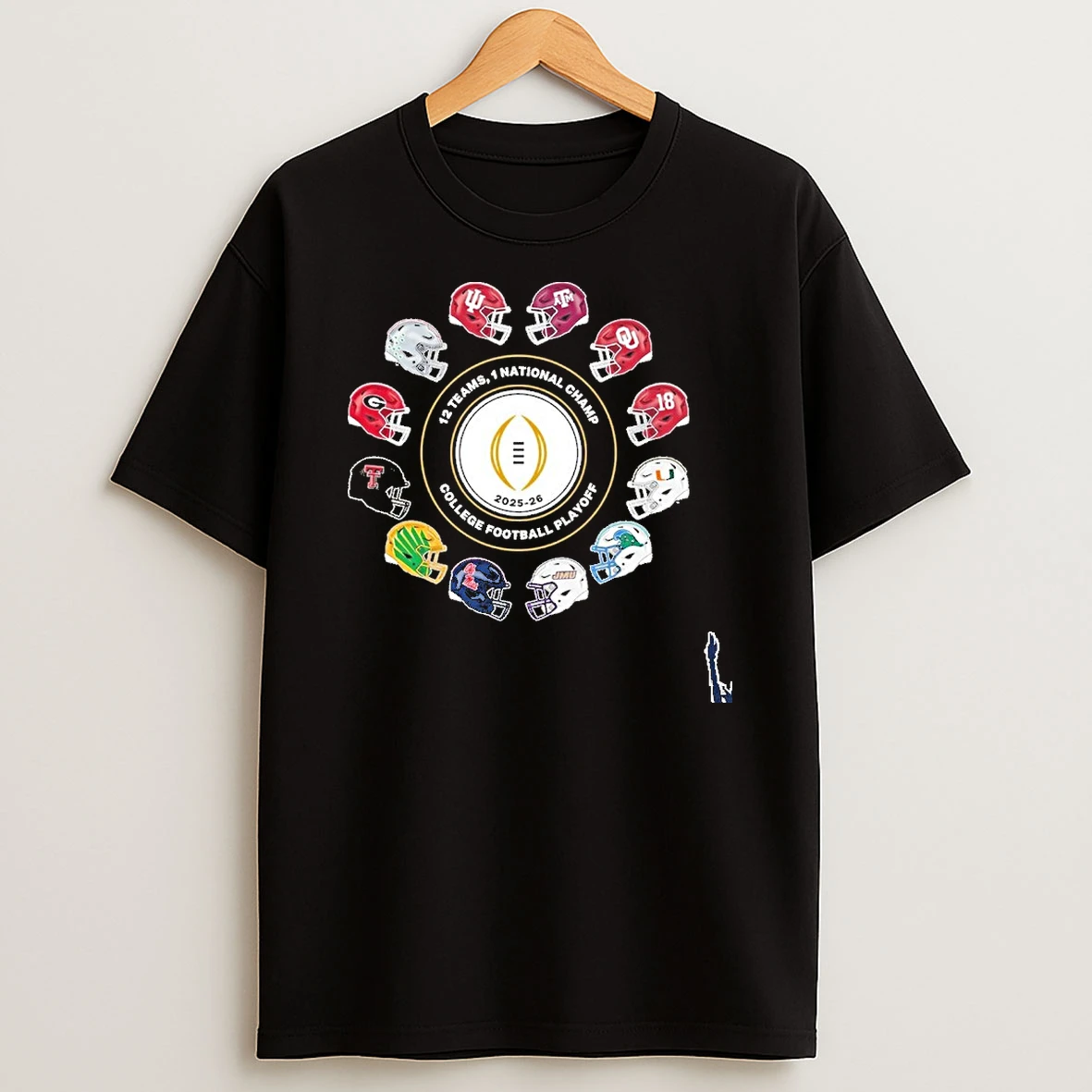 Cfp 2025 2026 Exclusive 12 Teams Playoff Helmets T Shirt