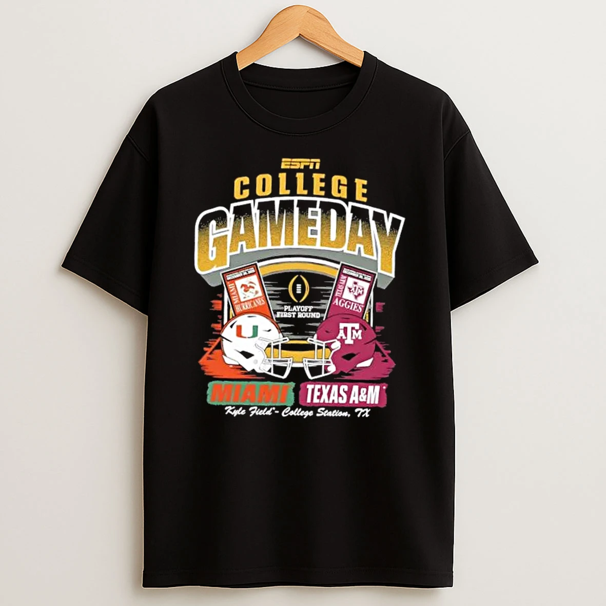 Cfp 25 26 Miami Hurricanes Vs Texas Am Aggies 1st Round Ticket T Shirt