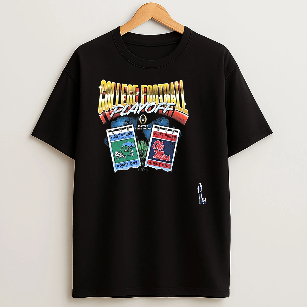Cfp First Round 2025 Ole Miss Rebels Vs Tulane Green Wave Matchup Ticket T Shirt