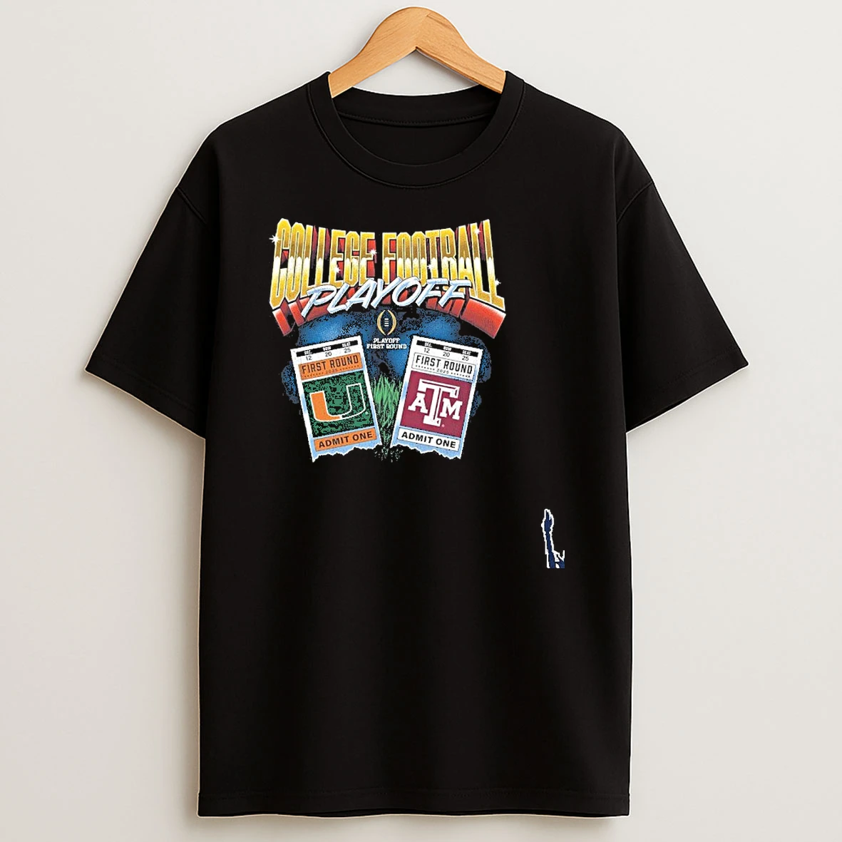 Cfp First Round 2025 Texas Am Aggies Vs Miami Hurricanes Matchup Ticket T Shirt