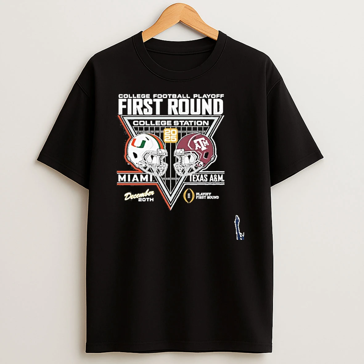 Cfp First Round Miami Hurricanes Vs Texas Am Aggies Dual Helmet T Shirt