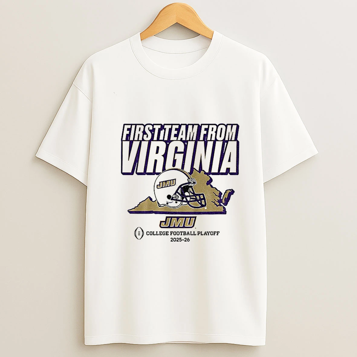 Cfps First Team From Virginia James Madison Dukes Football 2025 2026 T Shirt