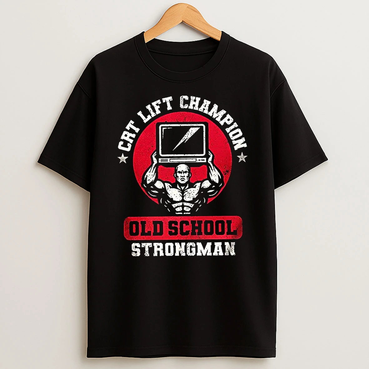 Crt Left Champion Old School Strongman Gym Vintage T Shirt
