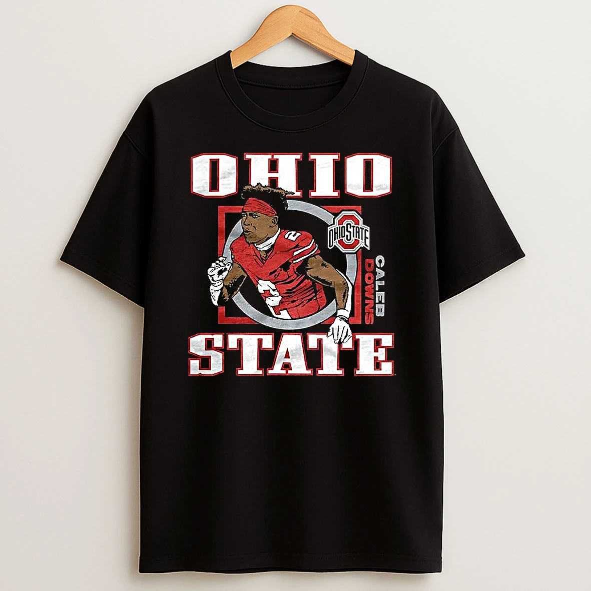 Caleb Downs Ohio State Buckeyes Football Safety Cartoon T Shirt