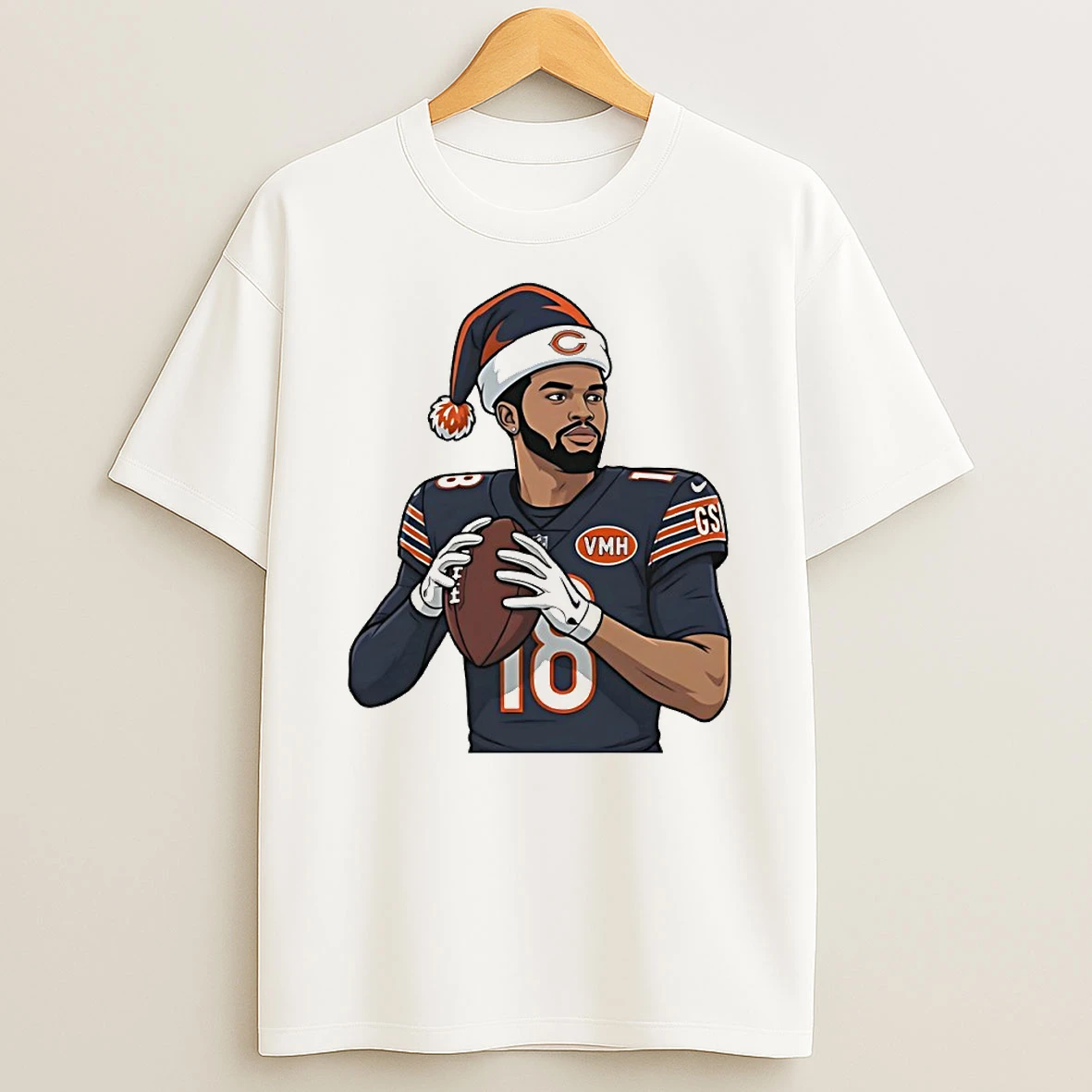 Caleb Williams Chicago Bears Christmas Hat Circle T Shirt