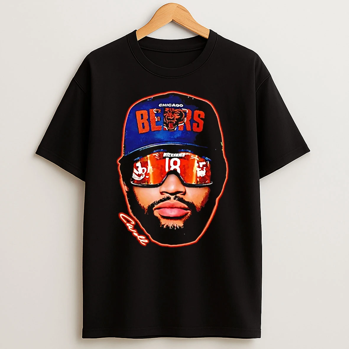 Caleb Williams Chicago Bears Big Head Signature T Shirt