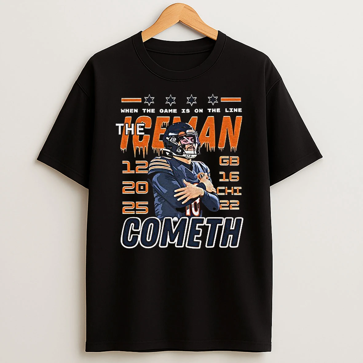 Caleb Williams Chicago Bears The Iceman Cometh When The Game Is On The Line T Shirt