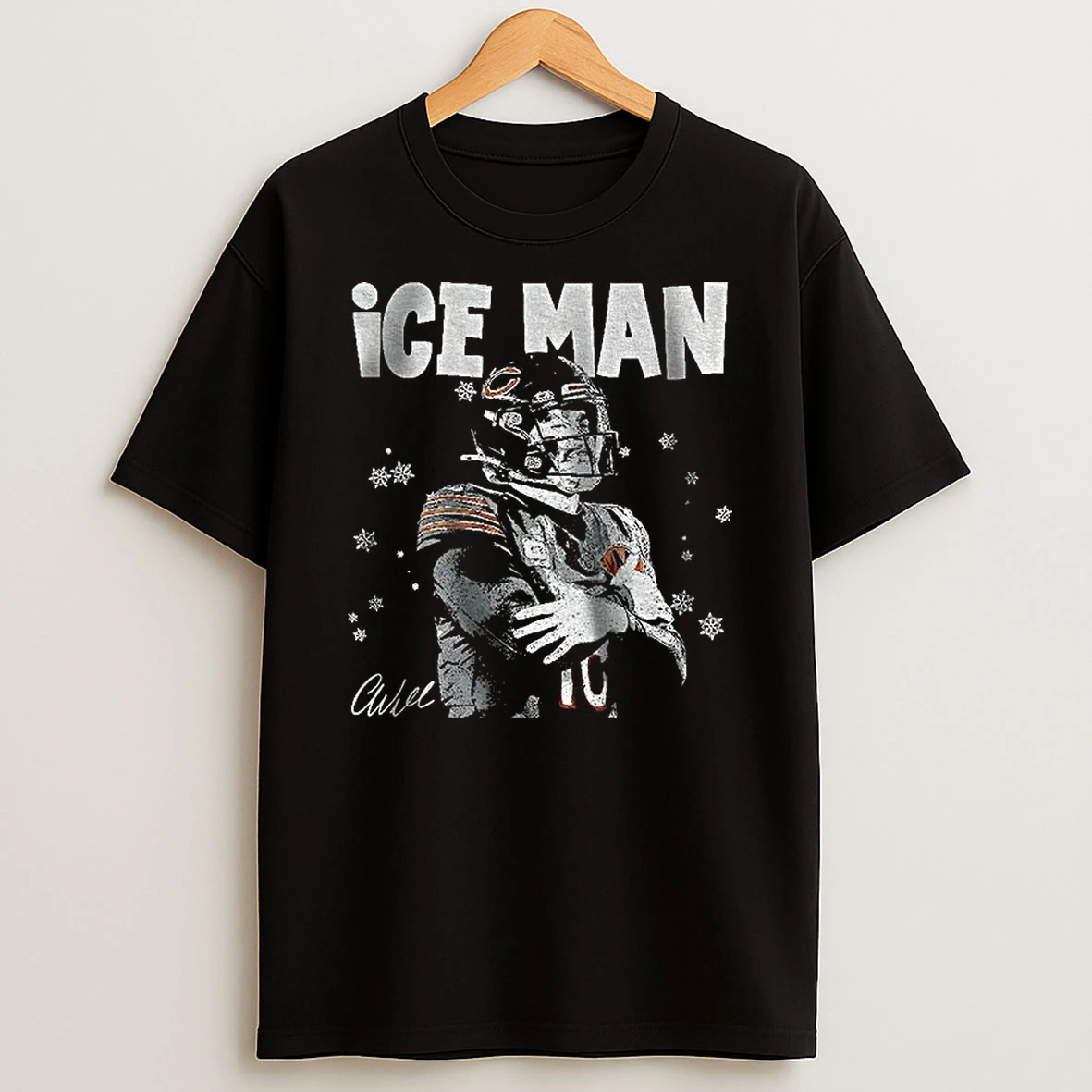 Caleb Williams Football Vintage Ice Man Chicago Football Signature T Shirt