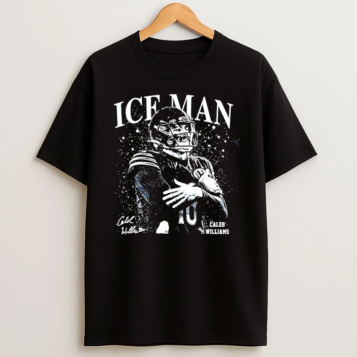 Caleb Williams Ice Man Chicago Bears Signature Retro T Shirt