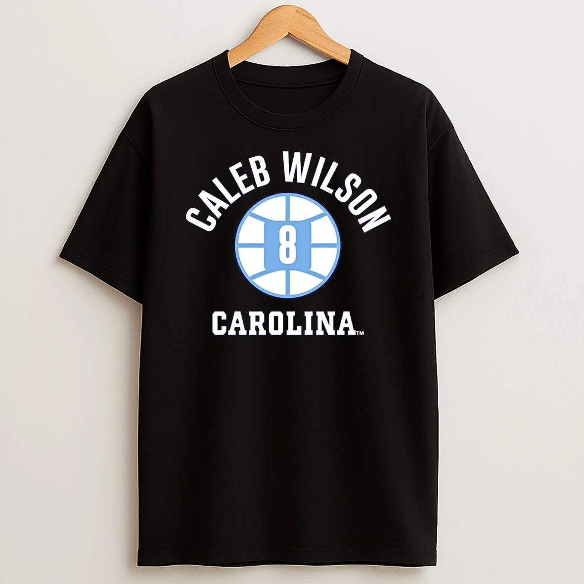 Caleb Wilson 8 Unc Basketball Player Name And Number Ball T Shirt