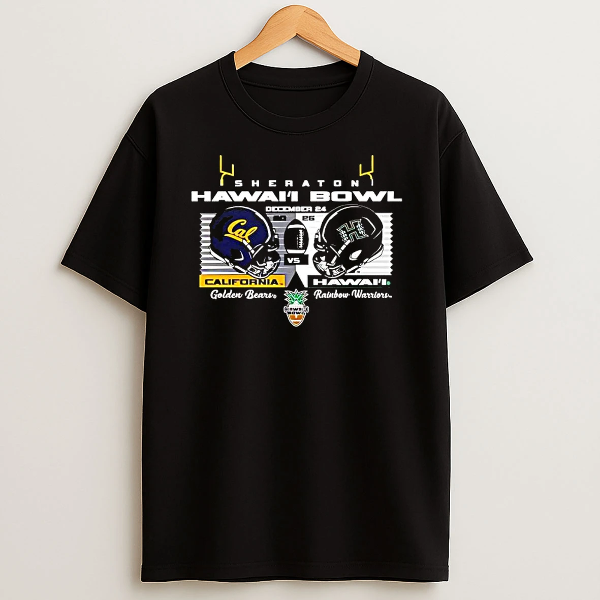 California Golden Bears Vs University Of Hawaii 2025 Sheraton Rainbow Warriors T Shirt