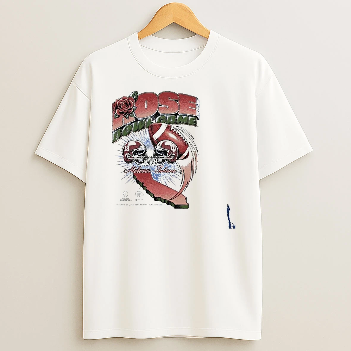 California Map Rose Bowl Game 2026 Alabama Vs Indiana Vintage Matchup T Shirt