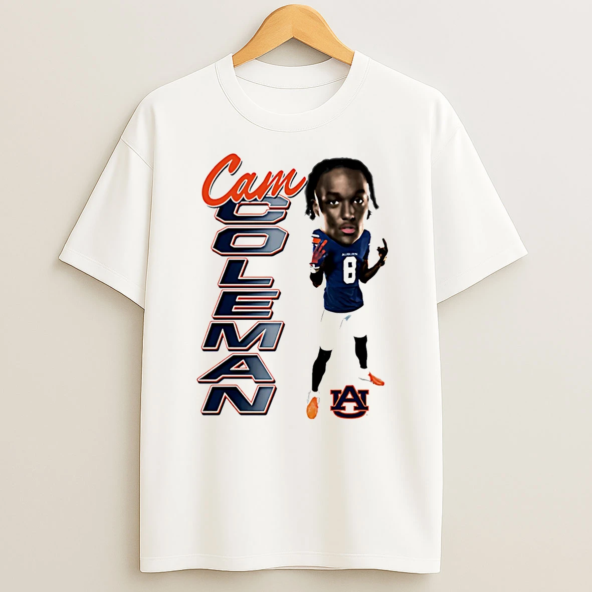Cameron Coleman Auburn Tigers Caricature T Shirt