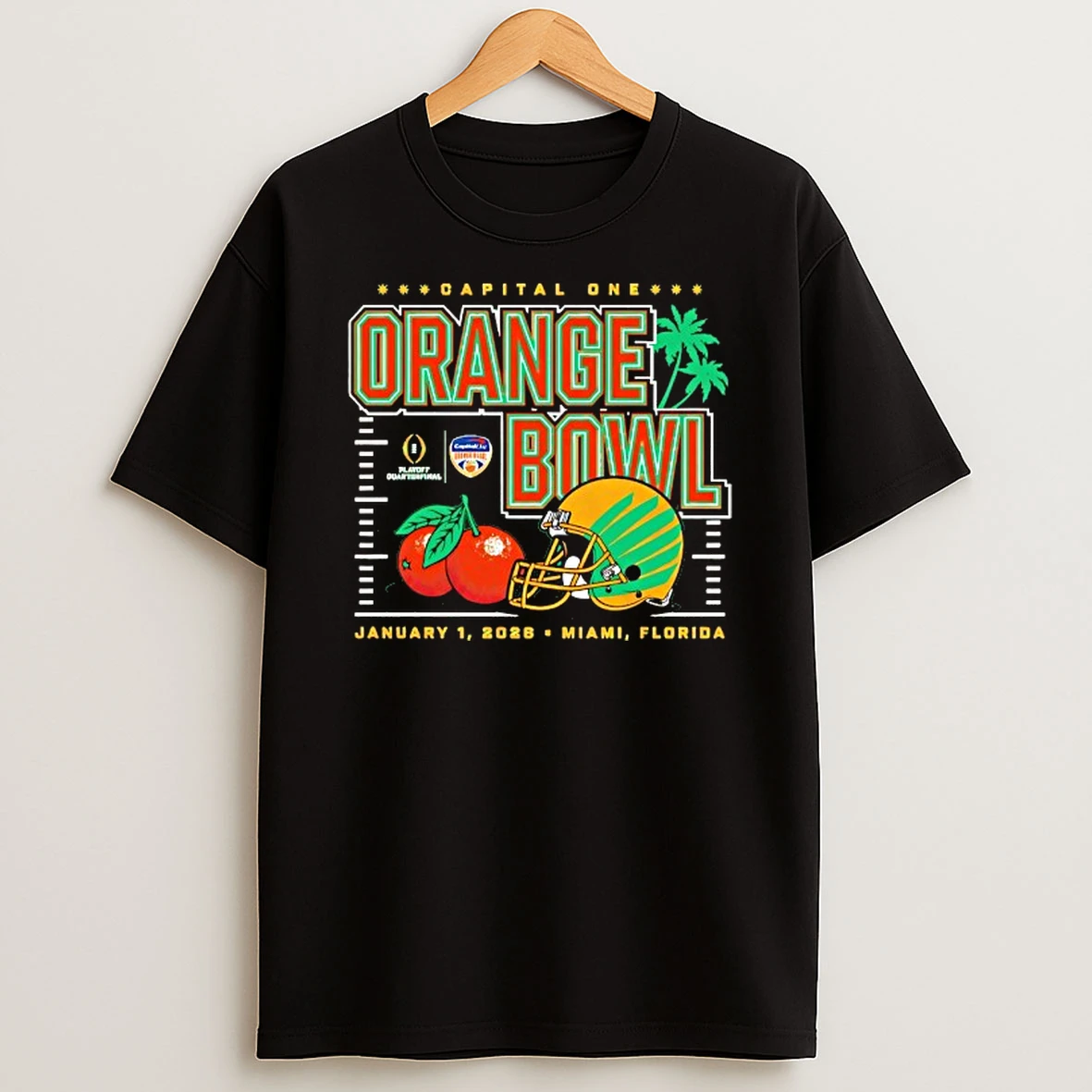 Capital One Orange Bowl 2026 Cfp Oregon Ducks Helmet T Shirt