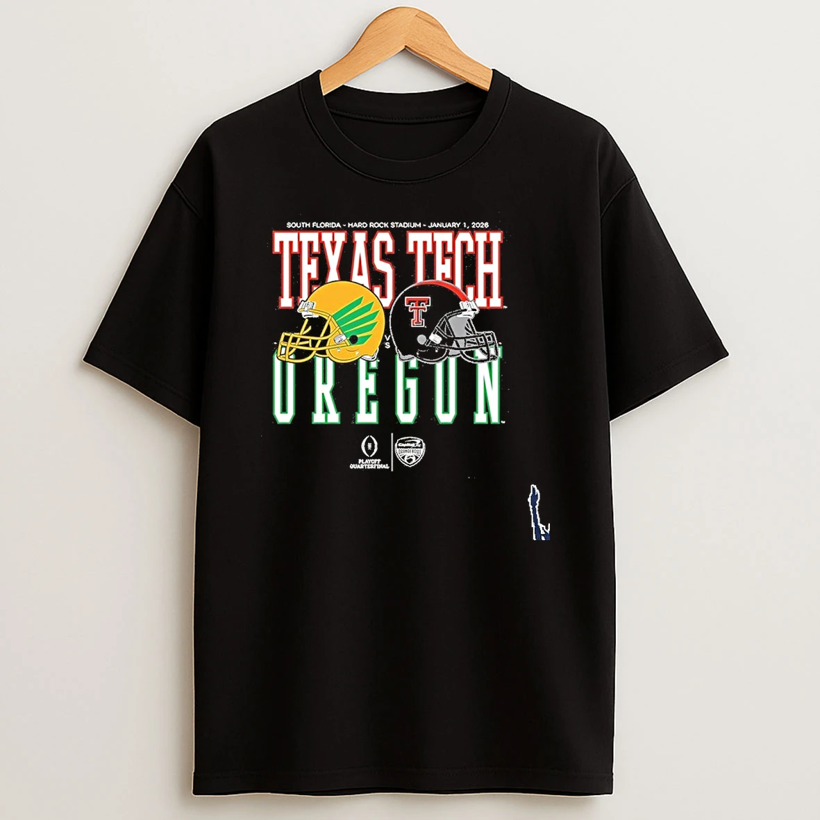 Capital One Orange Bowl 2026 Oregon Vs Texas Tech Helmet Matchup T Shirt