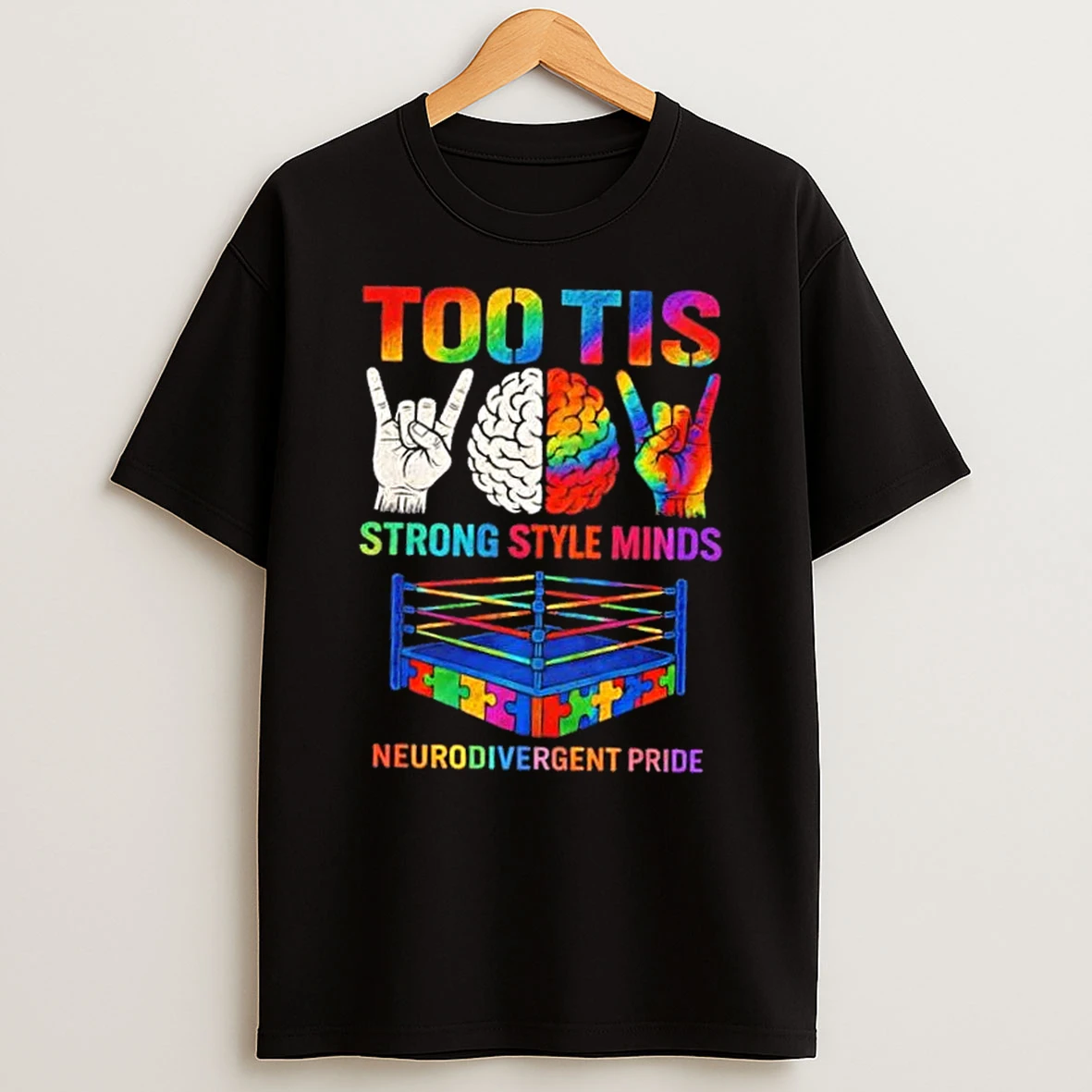 Captain Autism Strong Style Minds Neurodivergent Pride T Shirt