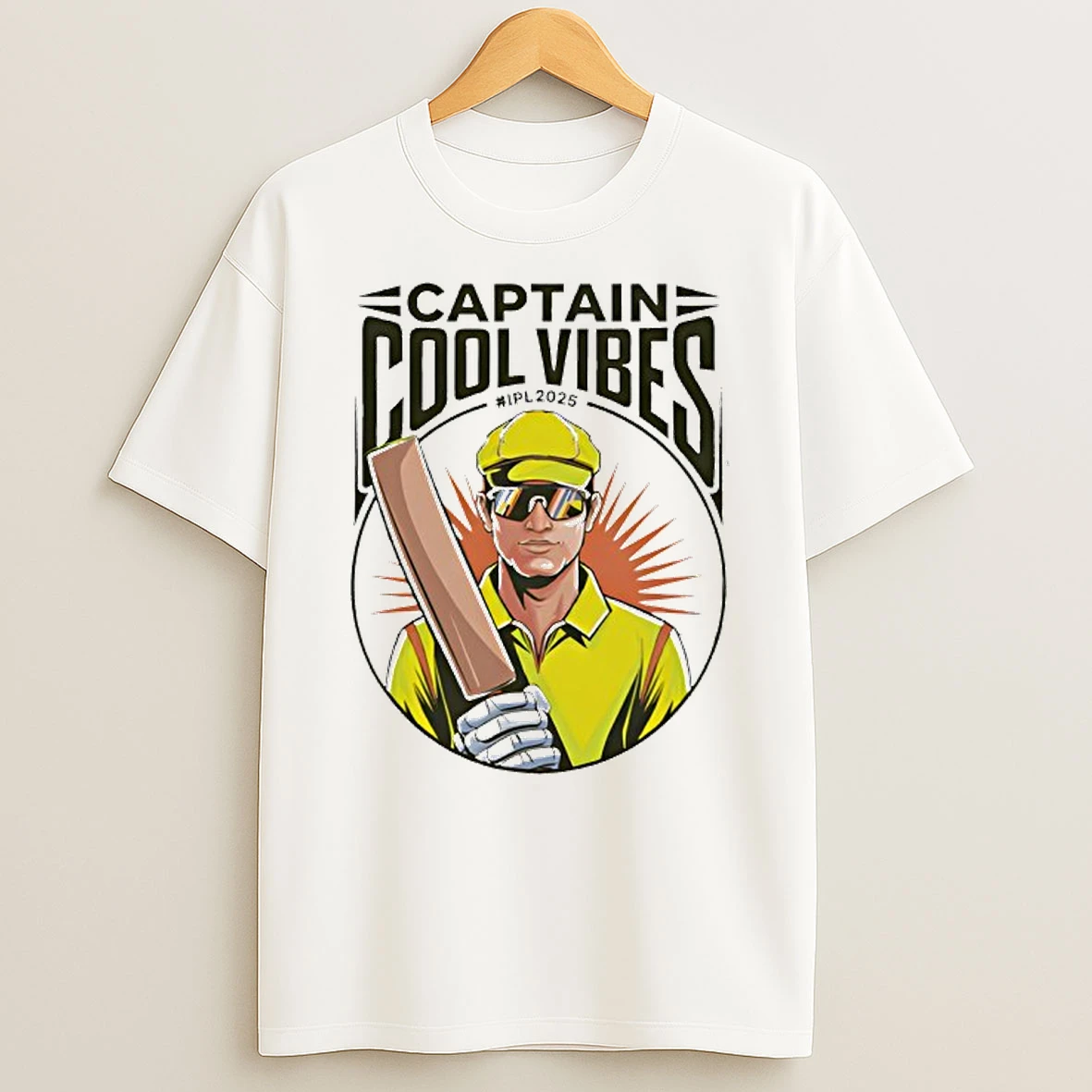 Captain Cool Vibes Indian Premier League 2025 Cricket T Shirt