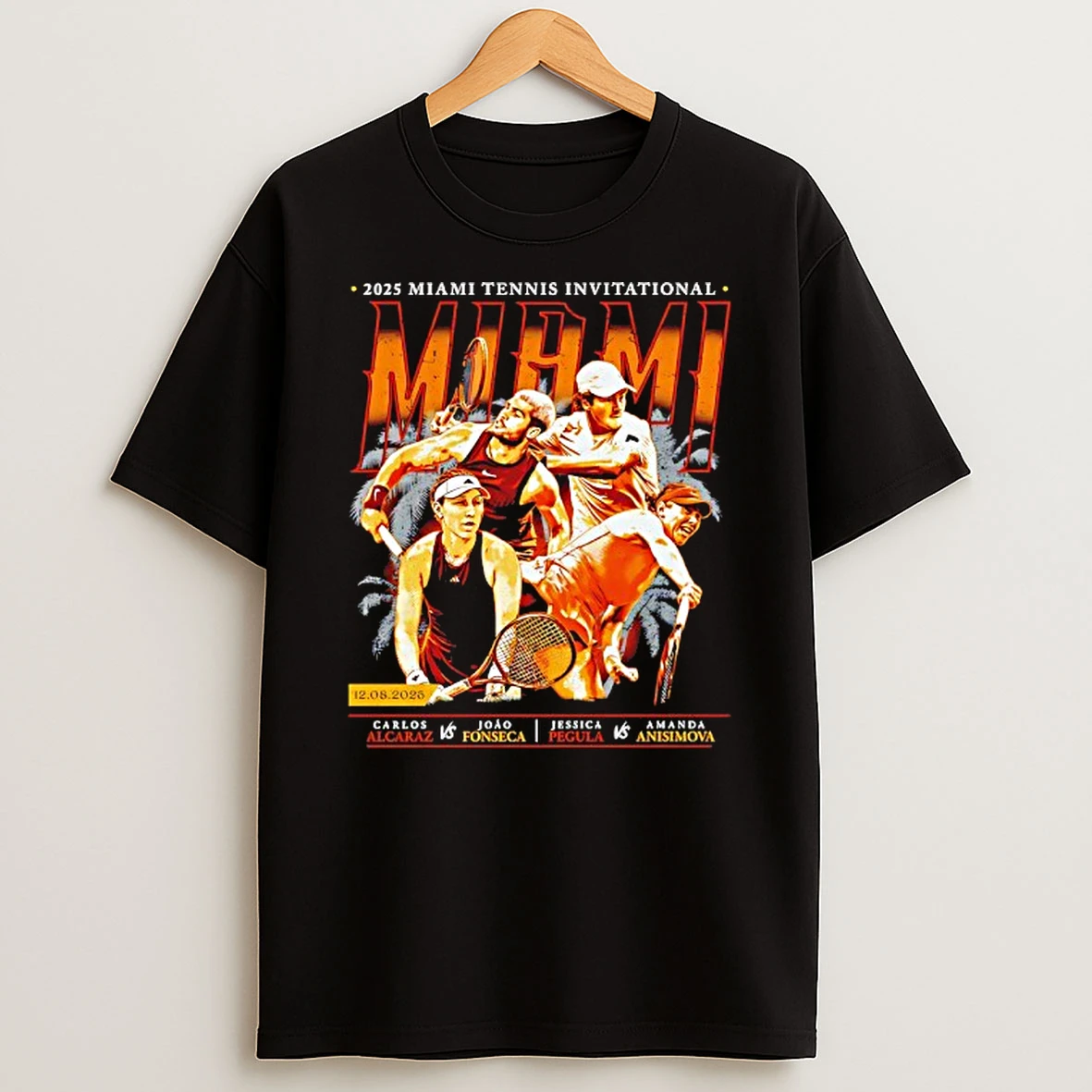 Carlos Alcaraz Vs Joao Fonseca Jessica Pegula Vs Amanda Anisimova 2025 Miami Tennis Invitational T Shirt