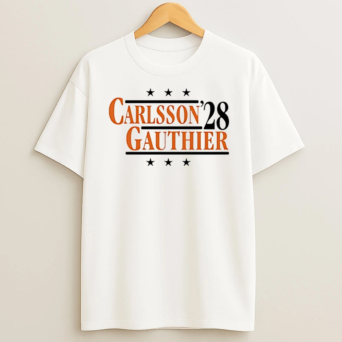 Carlsson And Gauthier 28 Anaheim Hockey T Shirt