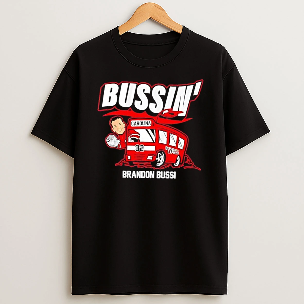 Carolina Hurricanes Hockey Brandon Bussi Bussin Caricature T Shirt