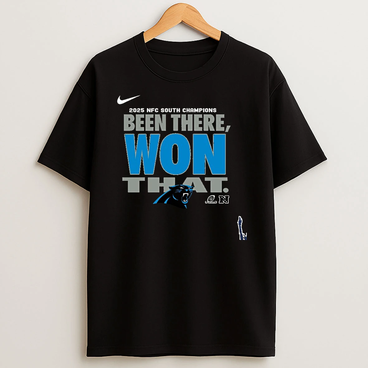 Carolina Panthers 2025 Nfc South Division Champions Locker Room T Shirt