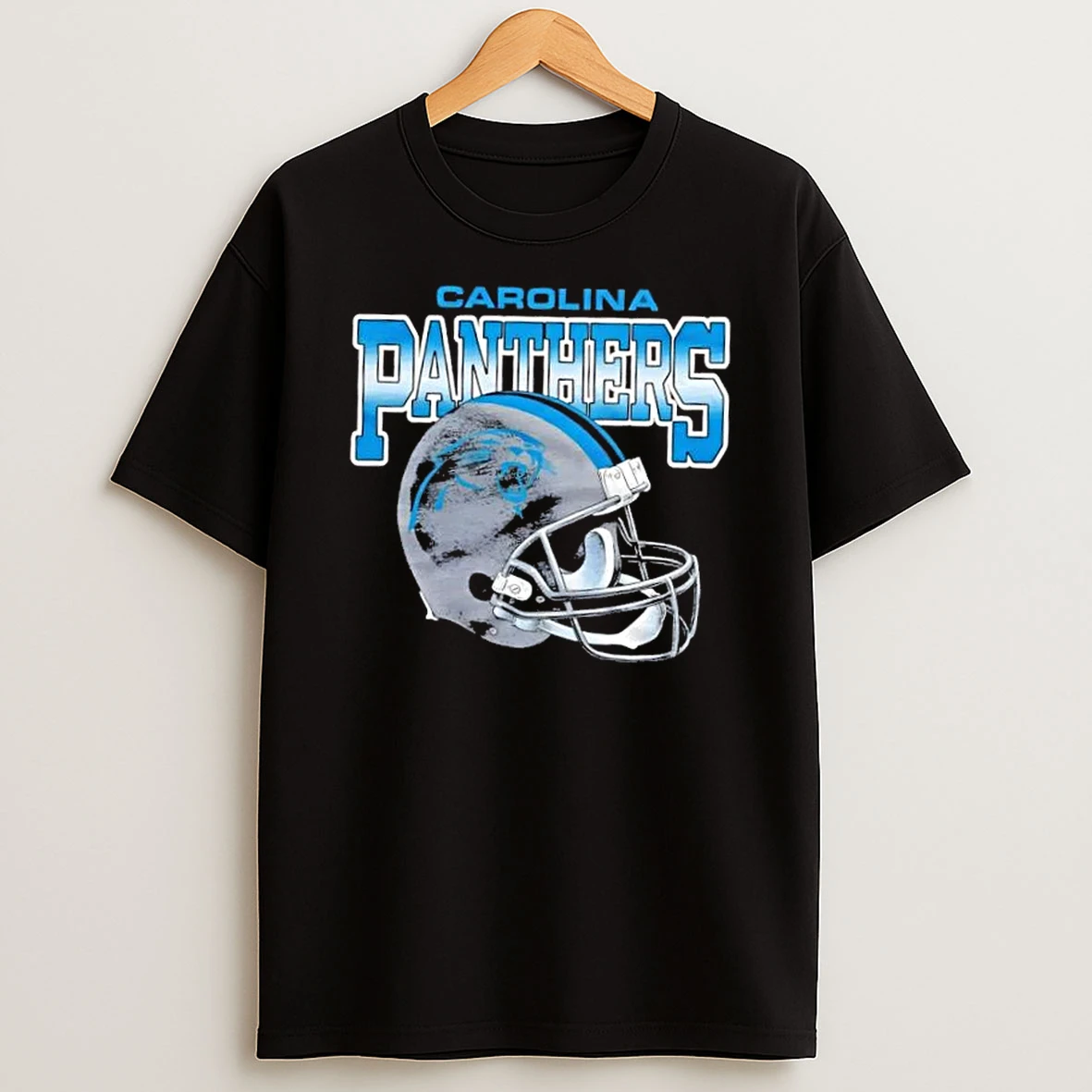 Carolina Panthers Gradient Football Helmet T Shirt
