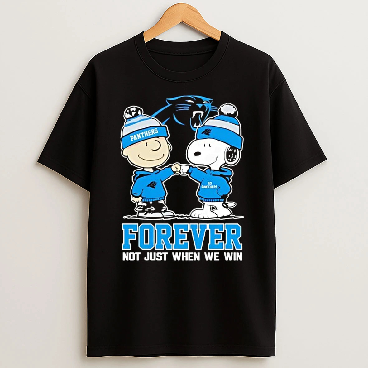 Carolina Panthers X Charlie Brown Vs Snoopy Forever Not Just When We Win T Shirt