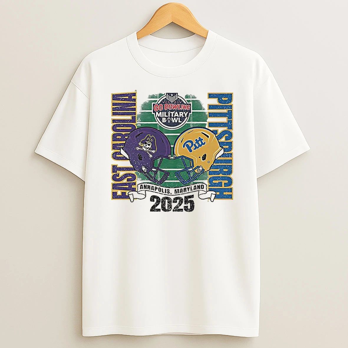 Carolina Pirates Vs Pitt Panthers 2025 Military Bowl T Shirt