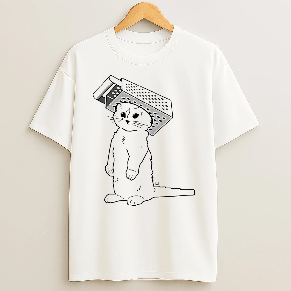 Cat Cheese Grater Funny T Shirt