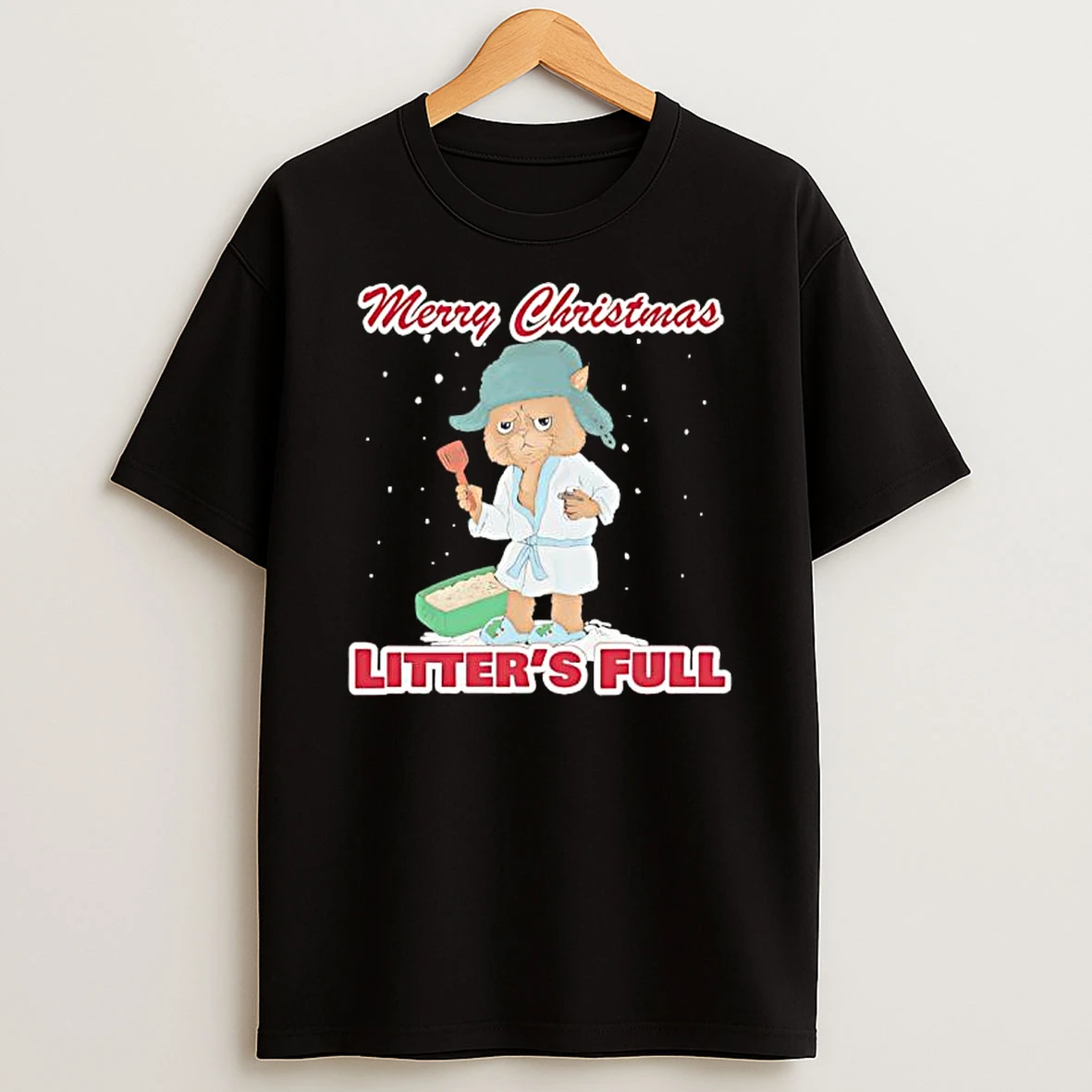 Cat Merry Christmas Litters Full Graphic T Shirt