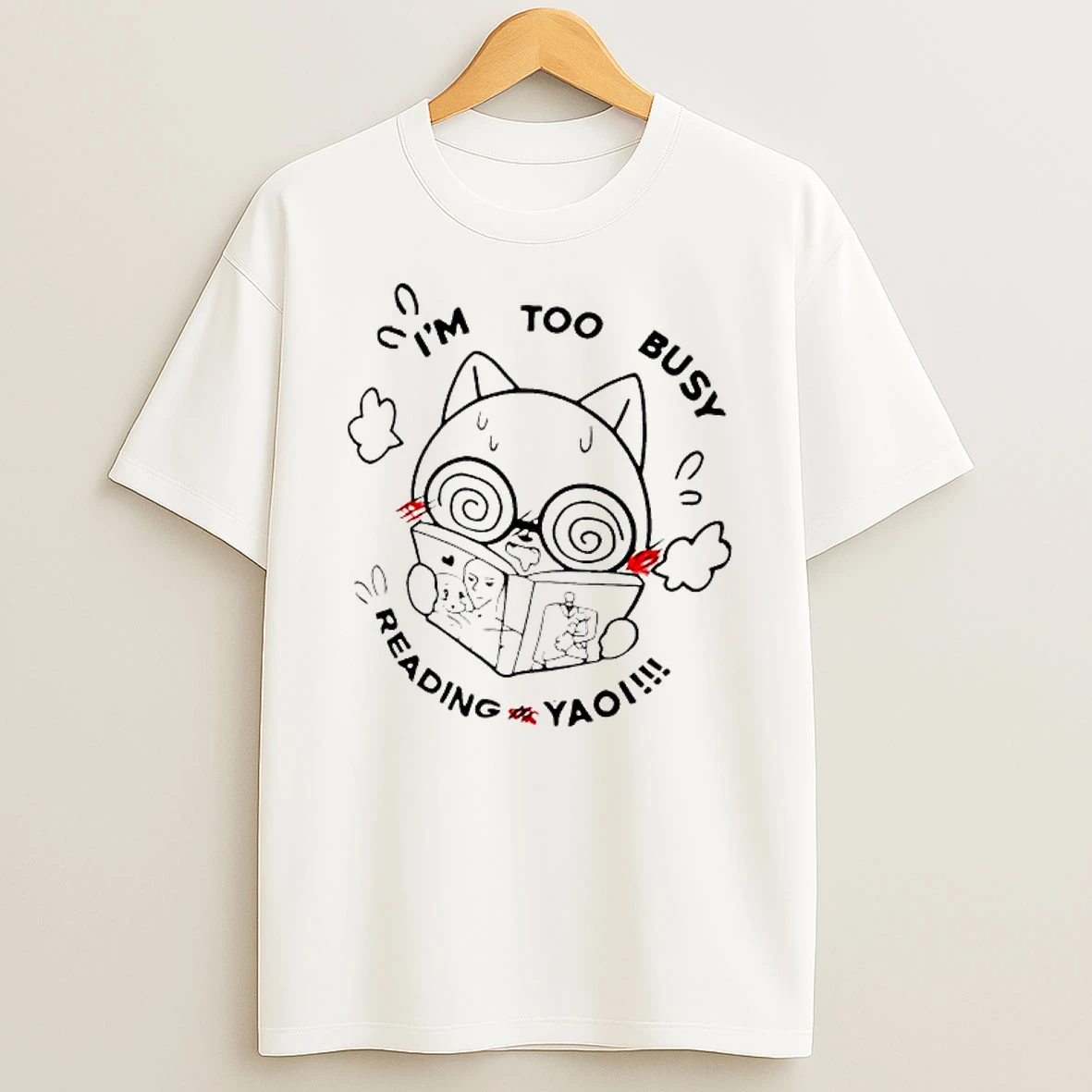 Cat Im Too Busy Reading Yaoi T Shirt
