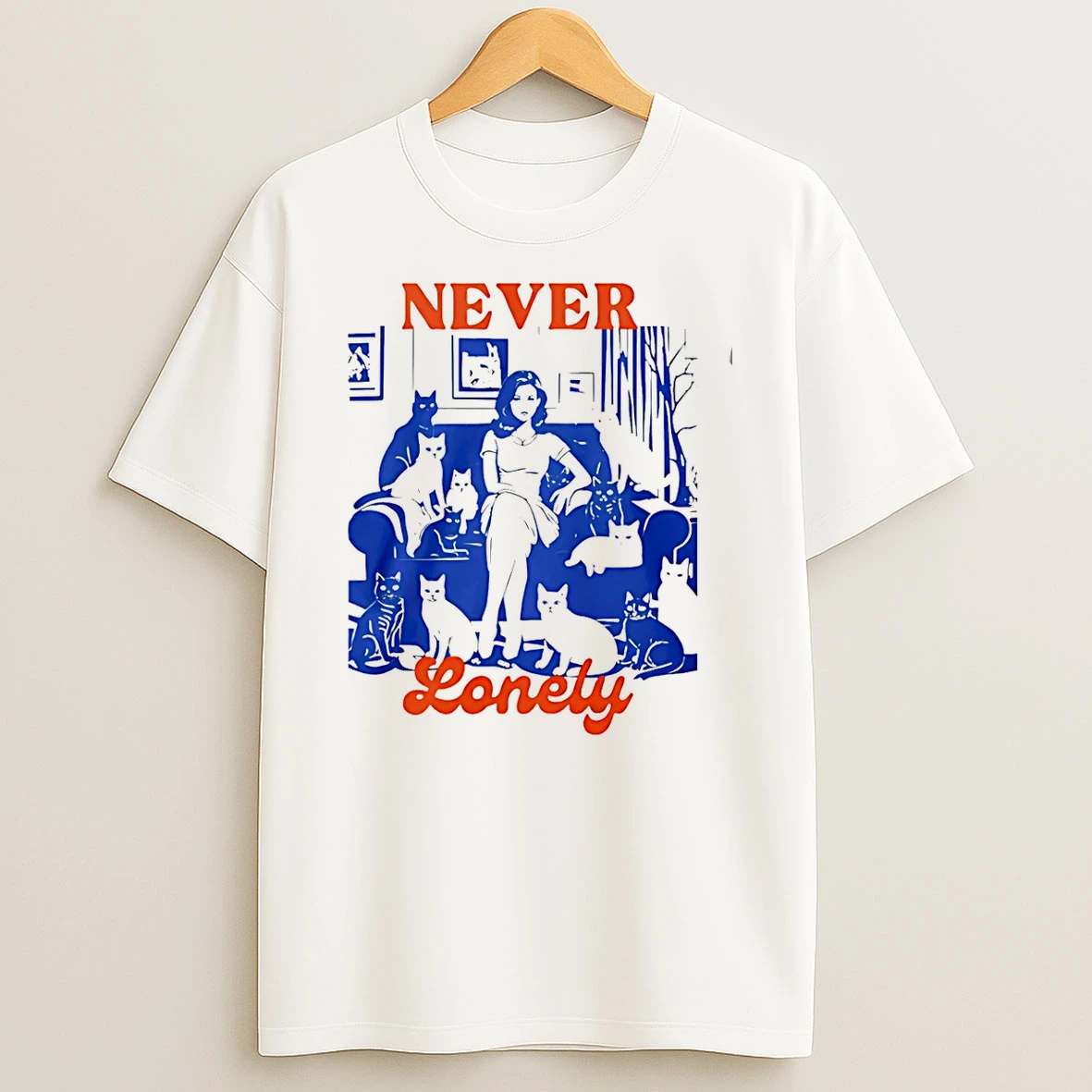 Cat Lady Never Lonely T Shirt