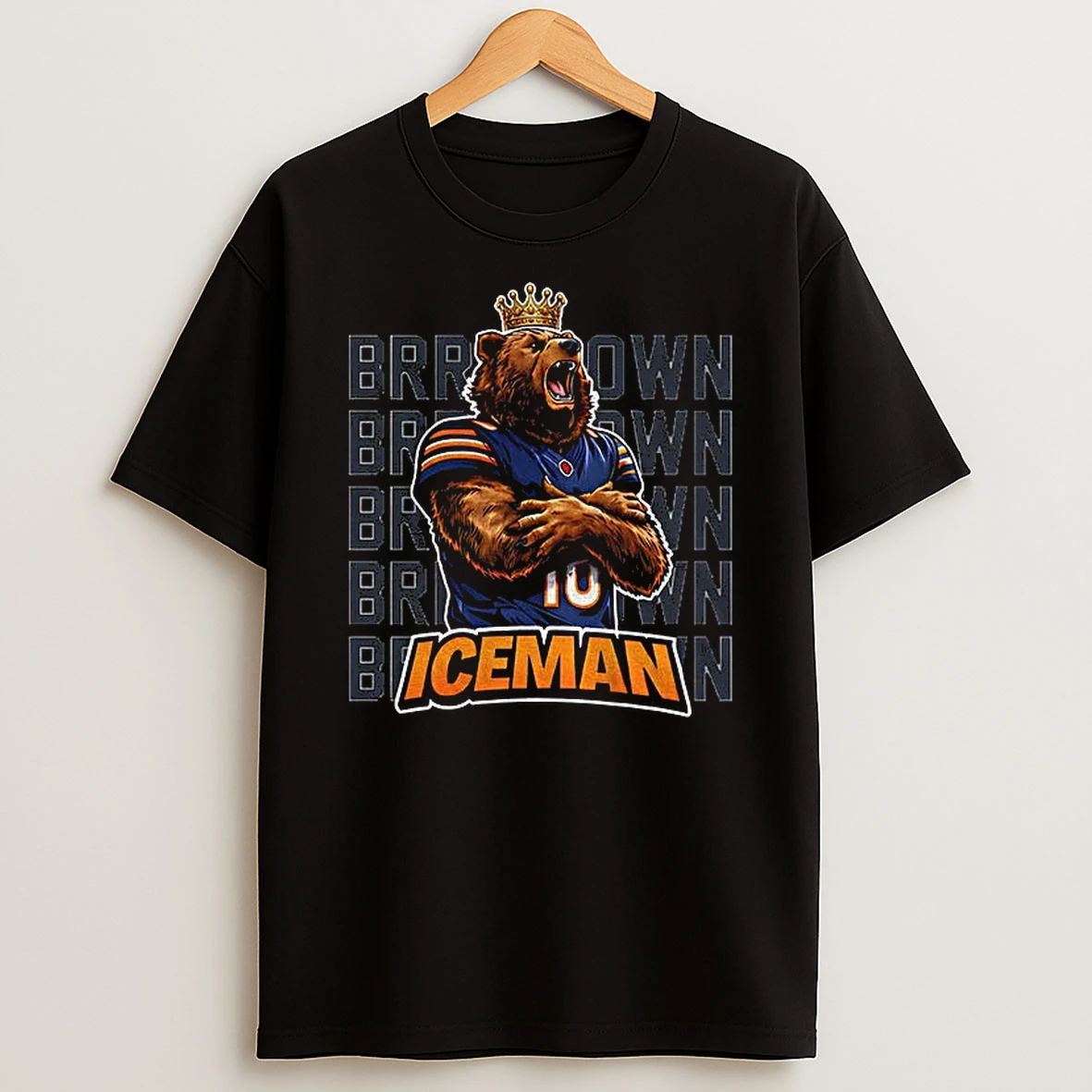Celeb Williams Iceman Bears Crown Chicago Bears Football Nfl 2025 Brrrr Down Iceman T Shirt
