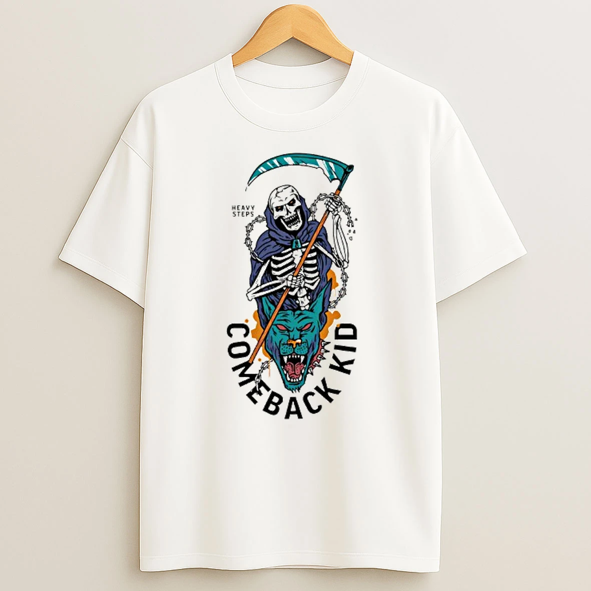 Celebrate 25 Years Of Comeback Kid With The Heavy Steps Reaper T Shirt
