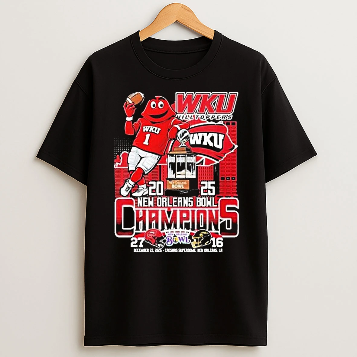 Celebrates Western Kentucky Hilltoppers New Orleans Bowl Champions 2025 Mascot T Shirt