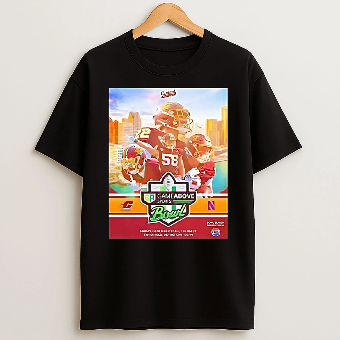 Central Michigan Chippewas Vs Northwestern Wildcats Matchup 2025 Gameabove Sports Bowl 2025 T Shirt