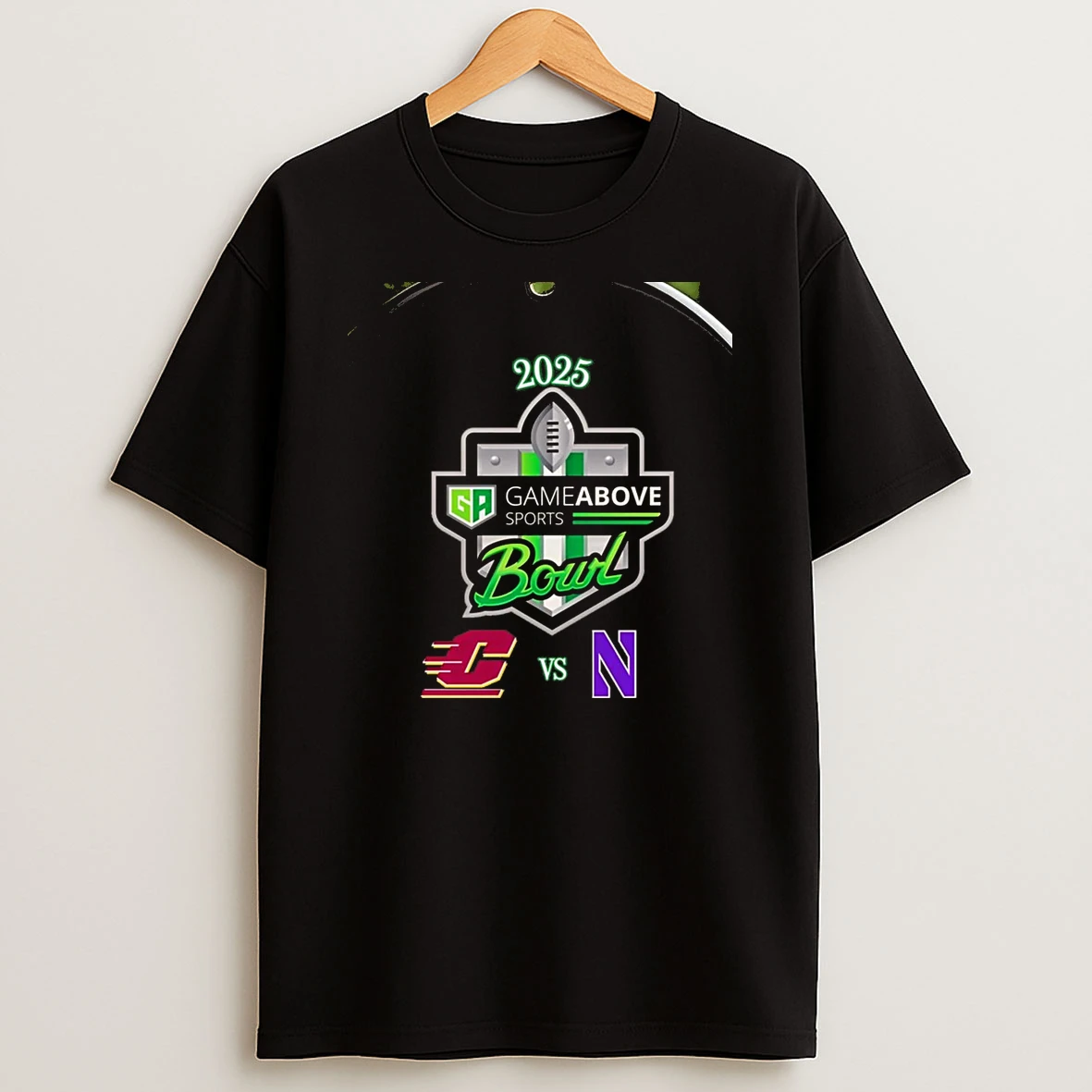 Central Michigan Chippewas Vs Northwestern Wildcats 2025 Gameabove Sports Bowl Chriast T Shirt