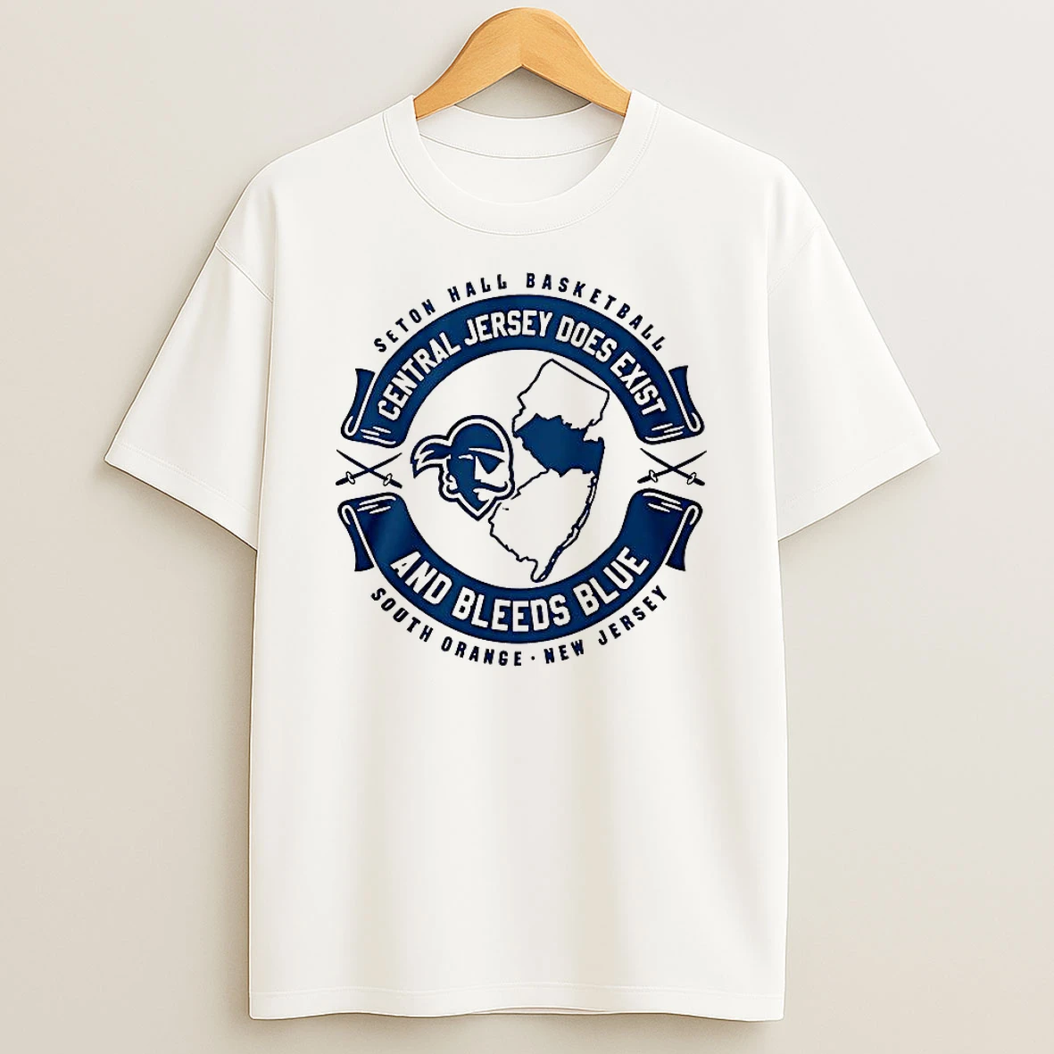 Central Jersey Does Exist And Bleeds Blue Seton Hall Basketball T Shirt