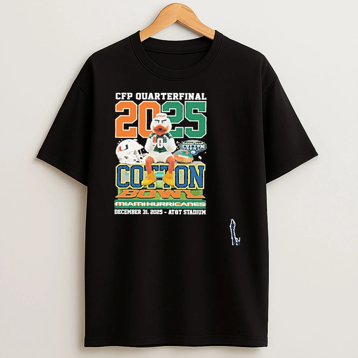 Cfp Quarterfinal 2025 Mascot Cotton Bowl Miami Hurricanes T Shirt