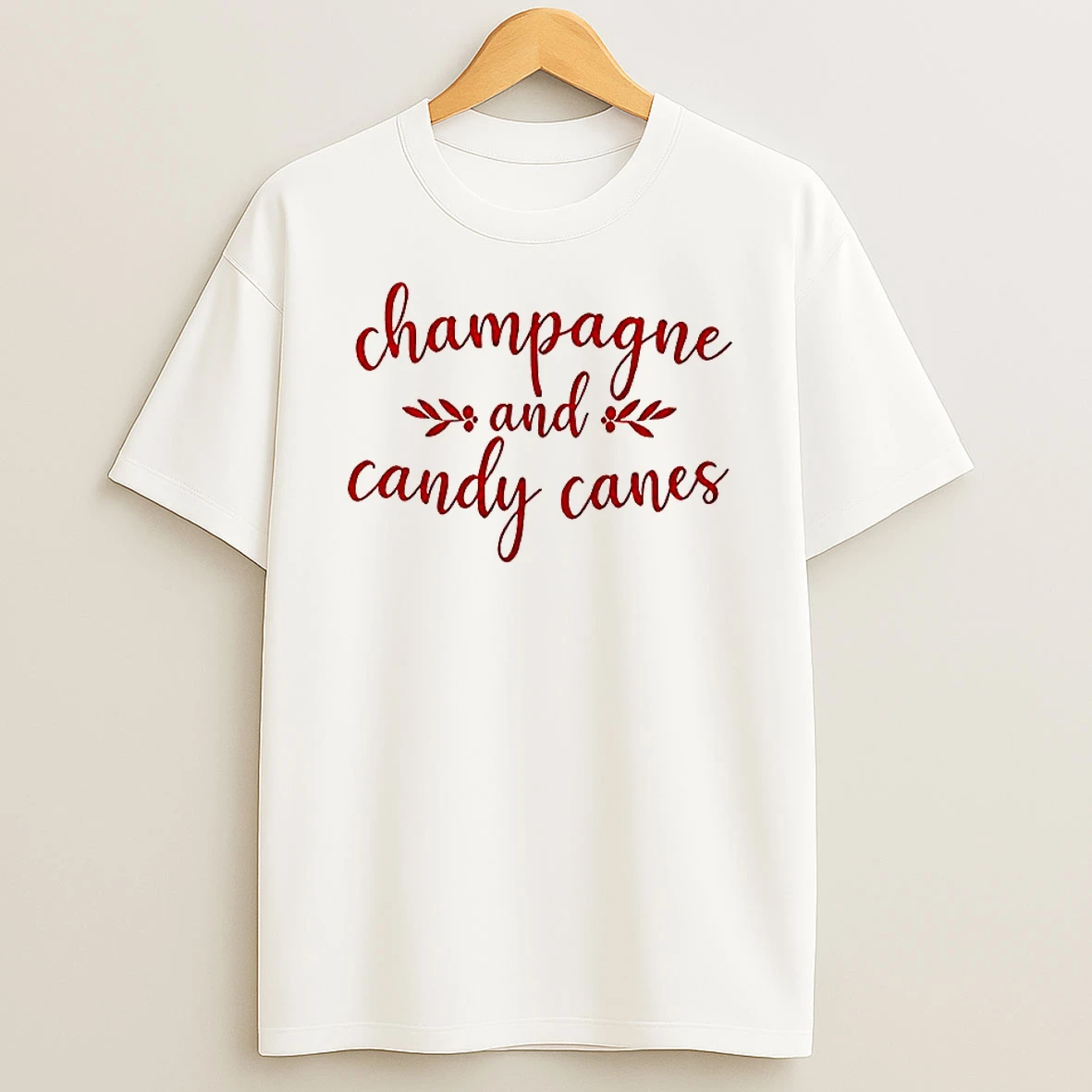 Champagne And Candy Canes Christmas T Shirt