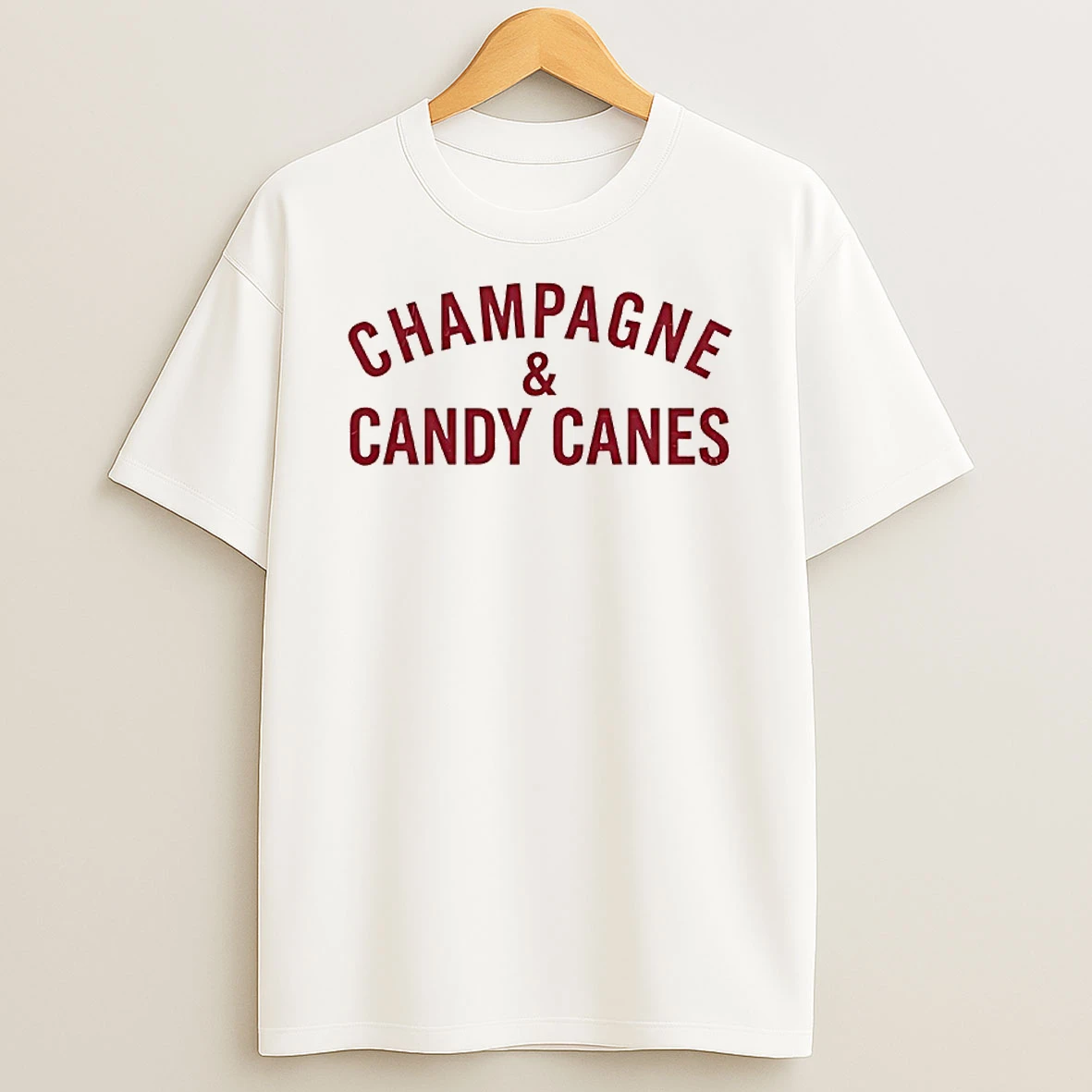 Champagne And Candy Canes Holiday Christmas T Shirt