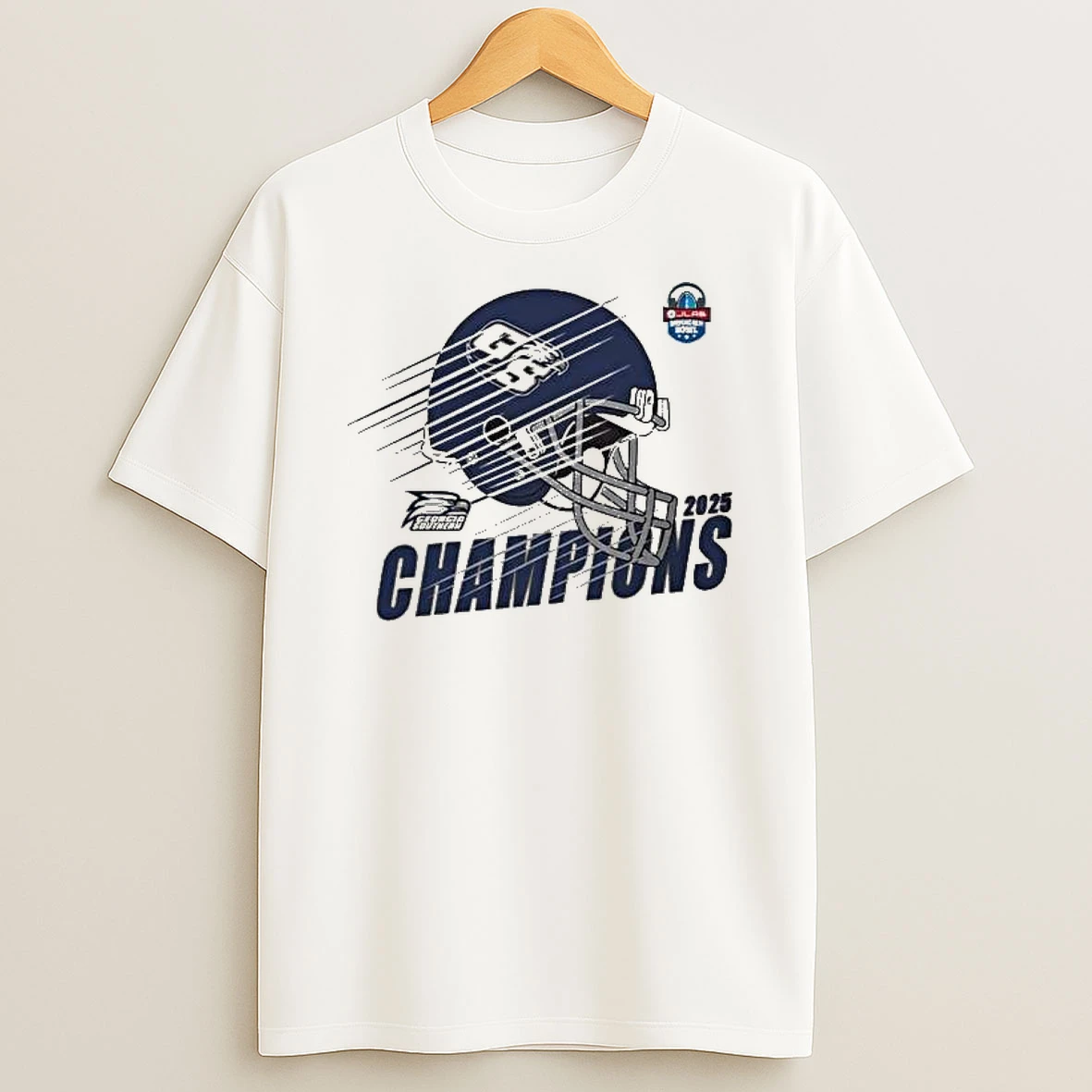 Champions 2025 Birmingham Bowl Georgia Southern Eagles Football Champions 2025 Jlab Birmingham Bowl Helmet T Shirt