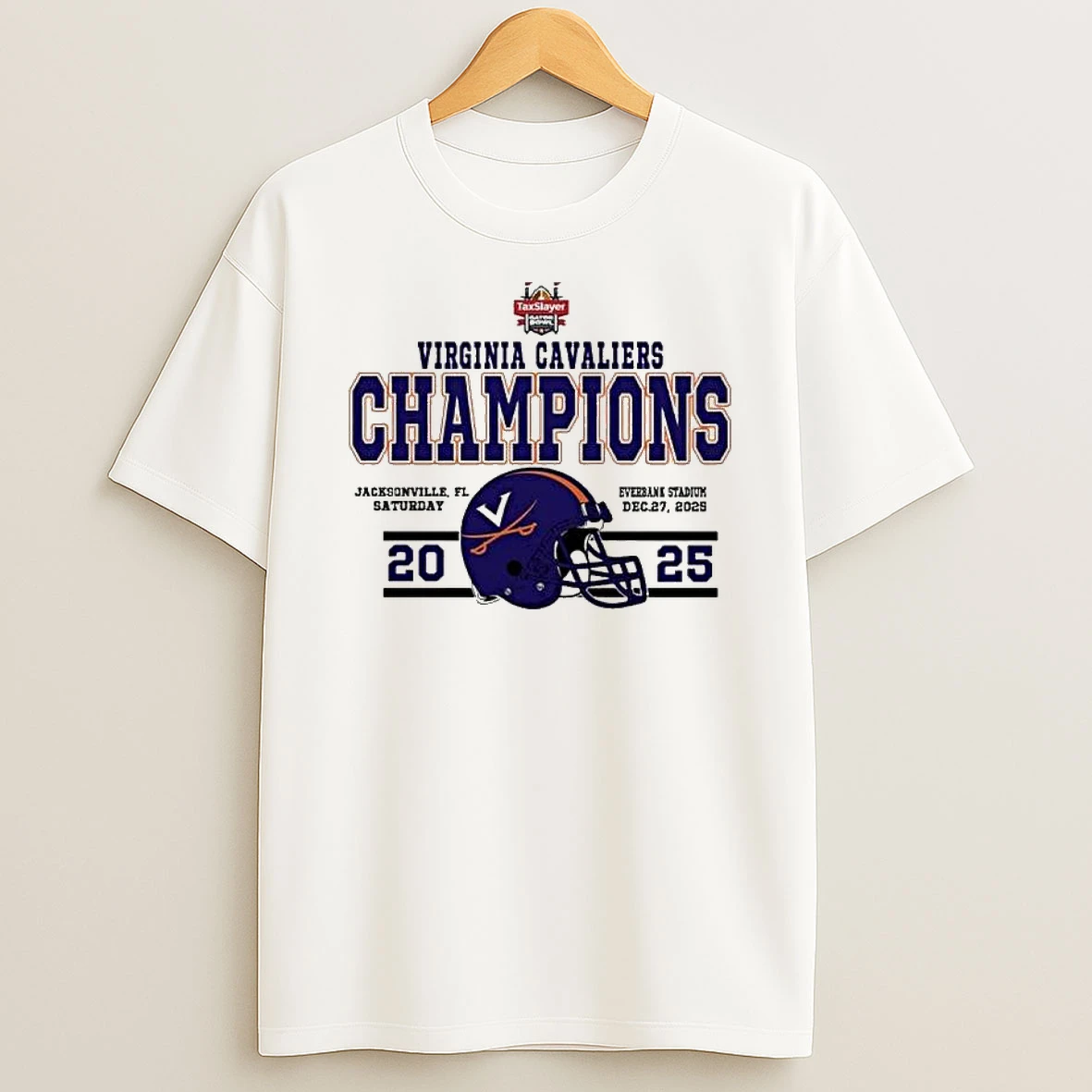 Champions Virginia Cavaliers Football Named To Champions 2025 Taxslayer Gator Bowl Helmet T Shirt