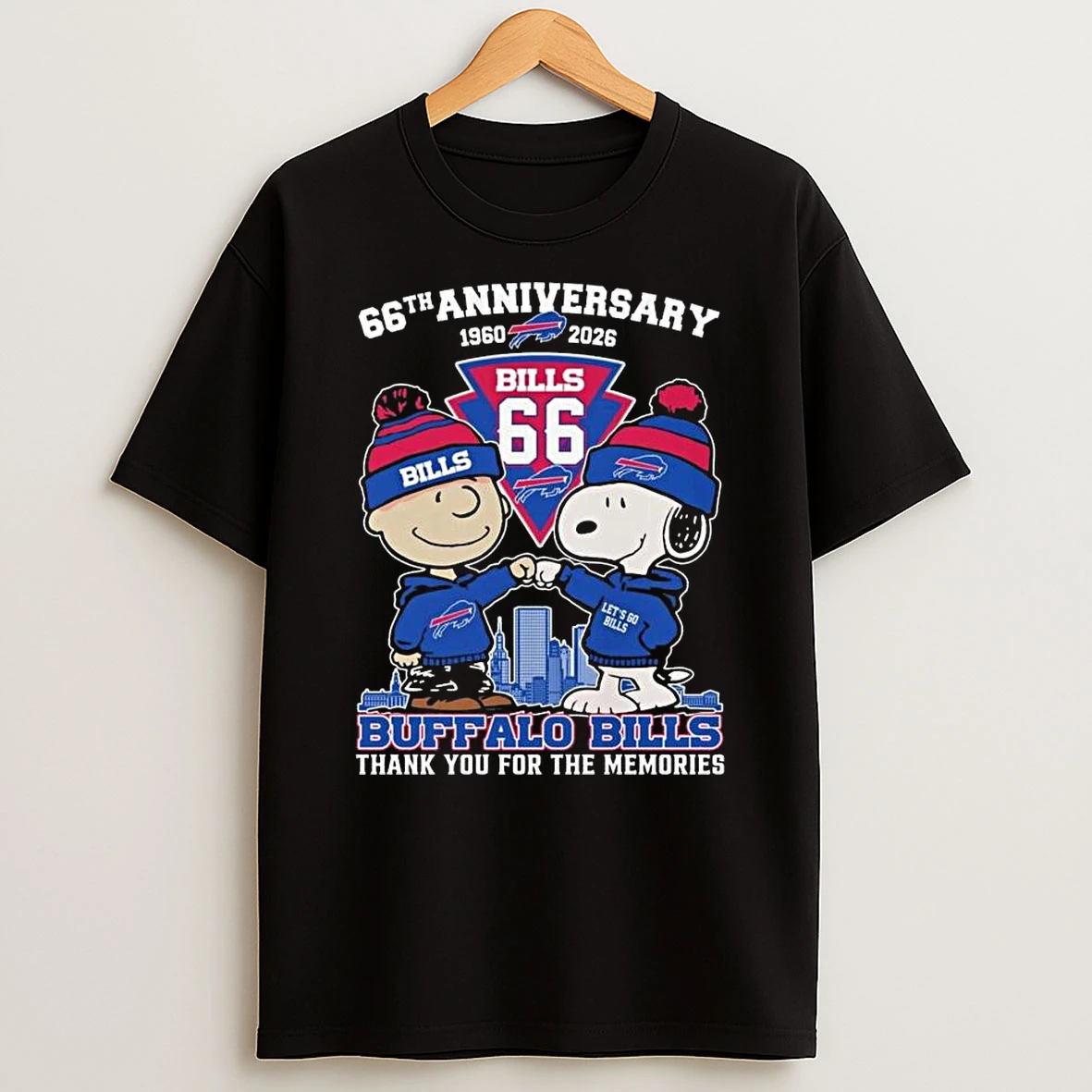 Charlie Brown And Snoopy X Buffalo Bills 66th Anniversary 1960 2026 Thank You For The Memories T Shirt