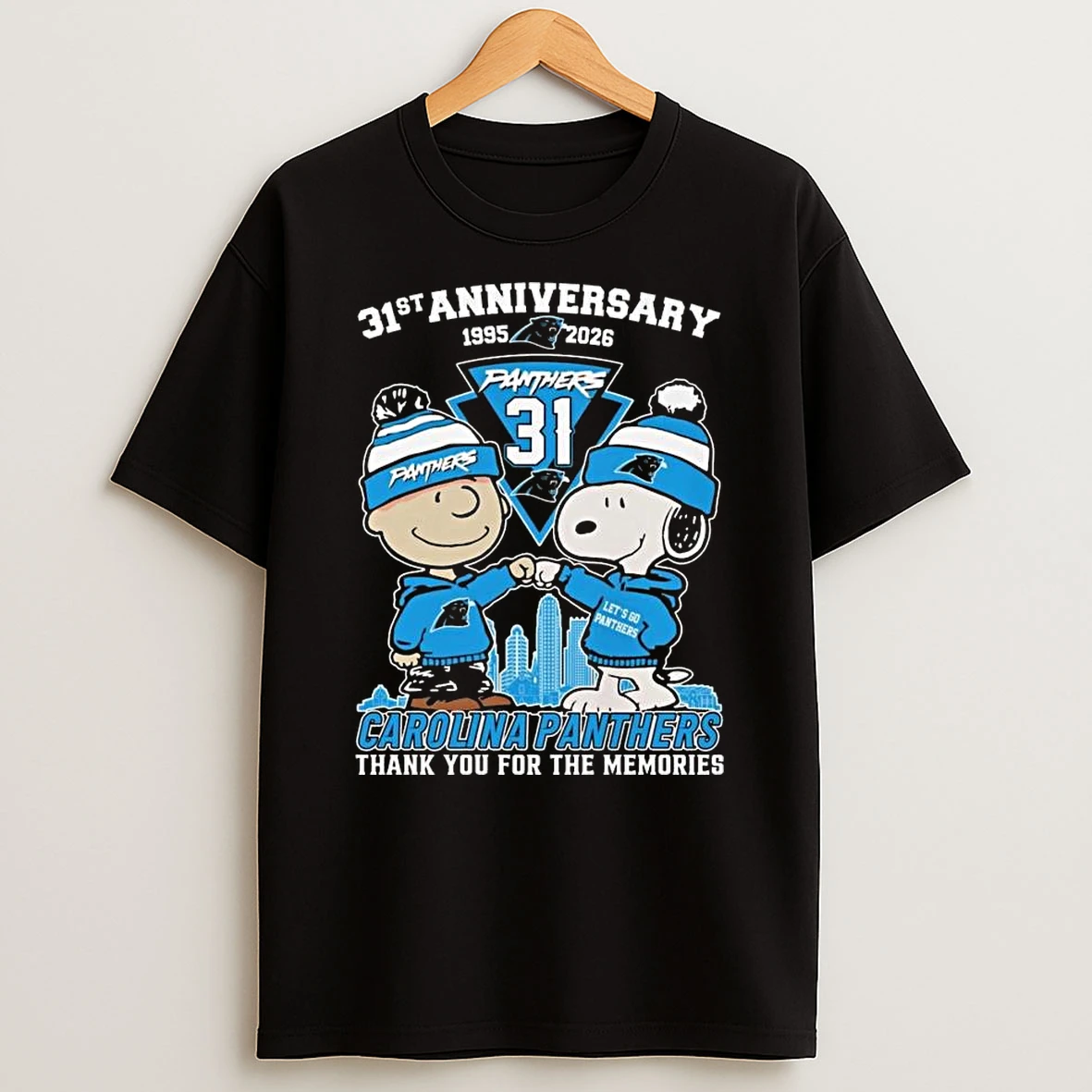 Charlie Brown And Snoopy X Carolina Panthers 31th Anniversary 1995 2026 Thank You For The Memories T Shirt